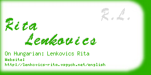 rita lenkovics business card